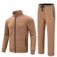 thumbnail image 1 of Satankud Men's Tracksuits 2 Pieces Set Long Sleeve Causal Full Zip Hiking Jogging Gym Sports Sweatsuit for Men 2 Piece Outfits Khaki L, 1 of 7