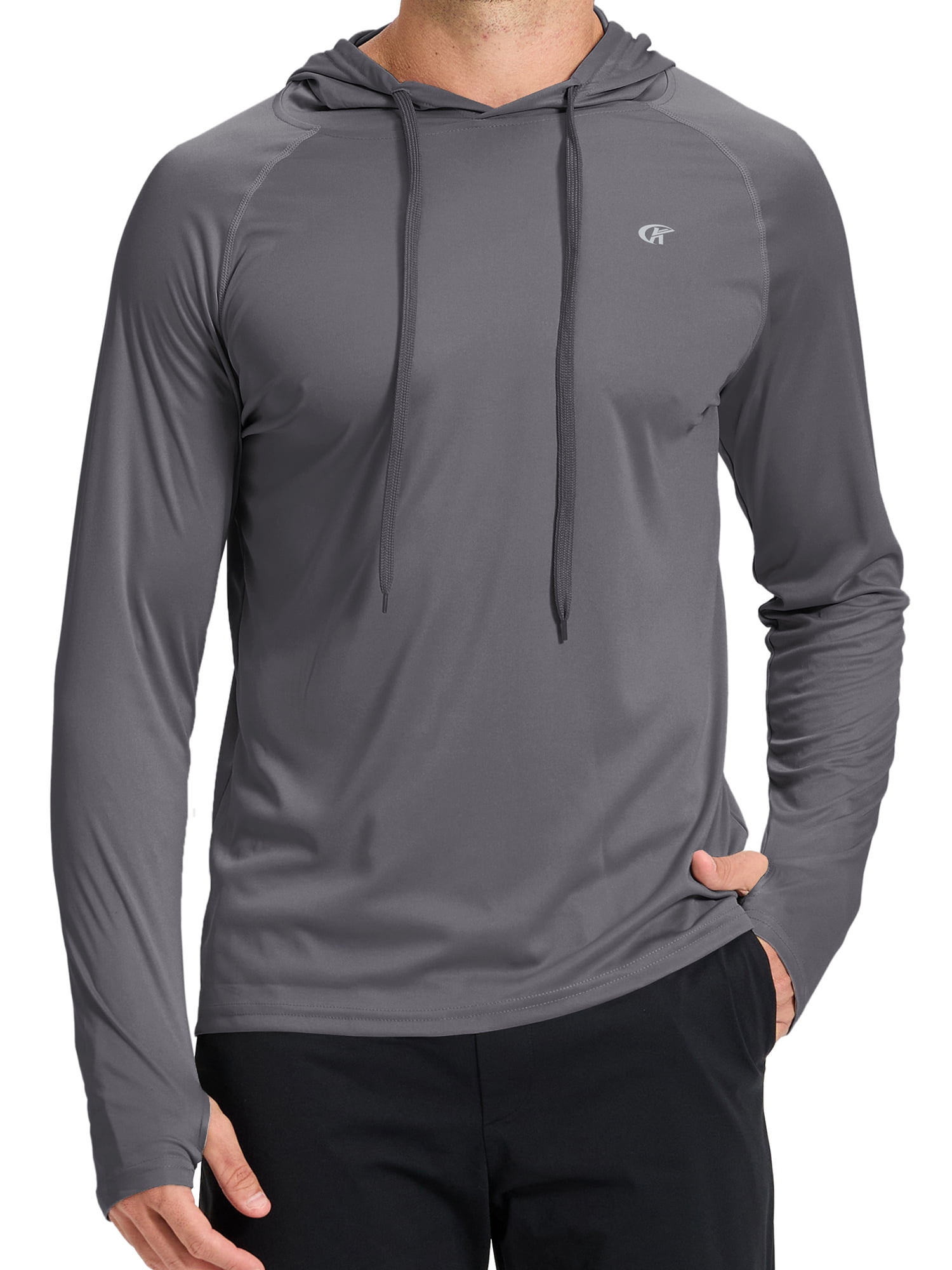 Satankud Men's UPF 50+ Long Sleeve Sunscreen Hoodie UV Sun Protection