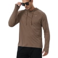 thumbnail image 1 of Satankud Men's UPF 50+ Long Sleeve Sunscreen Hoodie UV Sun Protection Hoodie with Thumbholes for Workout Fishing Hiking Sports Long Sleeve Hoodie Dark Khaki M, 1 of 9
