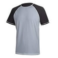 thumbnail image 1 of Satankud Men's UPF 50+ Rash Guards Swim T-Short Sleeve Running Shirt Swimwear Swim Hiking Workout Shirts LightGray/CharcoalGray-M, 1 of 5