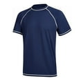 thumbnail image 1 of Satankud Men's UPF 50+ Rash Guards Swim T-Short Sleeve Running Shirt Swimwear Swim Hiking Workout Shirts NavyBlue-L, 1 of 5