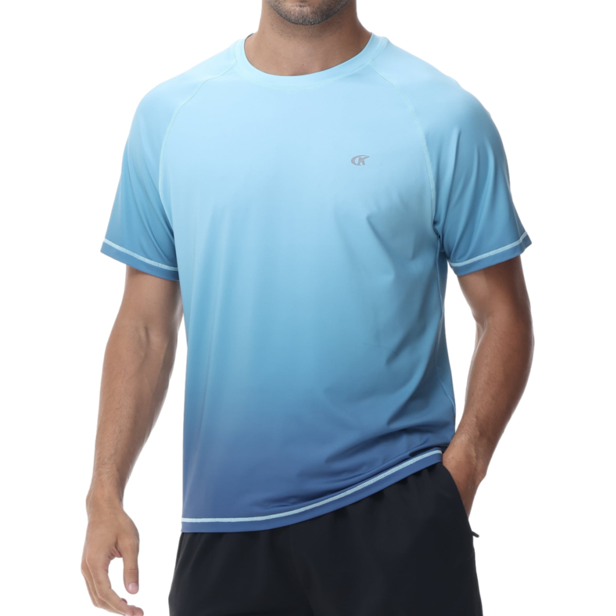 Satankud Men's UPF 50+ UV Rash Guards Swim TShirt Quick Dry Running