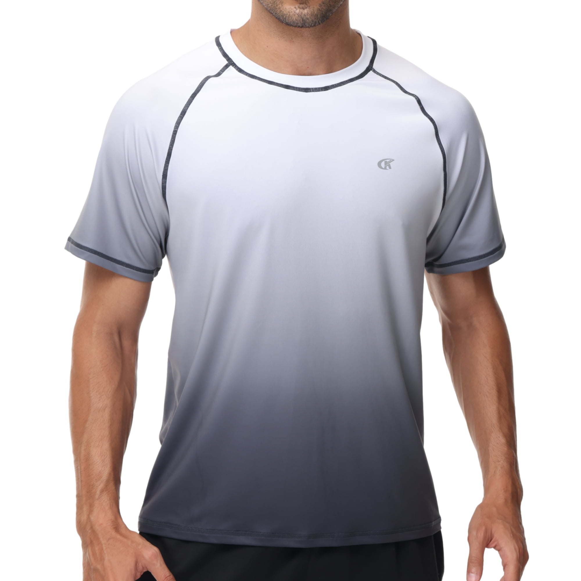 Satankud Men's UPF 50+ UV Rash Guards Swim TShirt Quick Dry Running