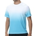 thumbnail image 1 of Satankud Men's UPF 50+ UV Rash Guards Swim T-Shirt Quick Dry Running Shirt Surf Fishing Beach Hiking Workout Shirts White Gradient Sky Blue M, 1 of 7