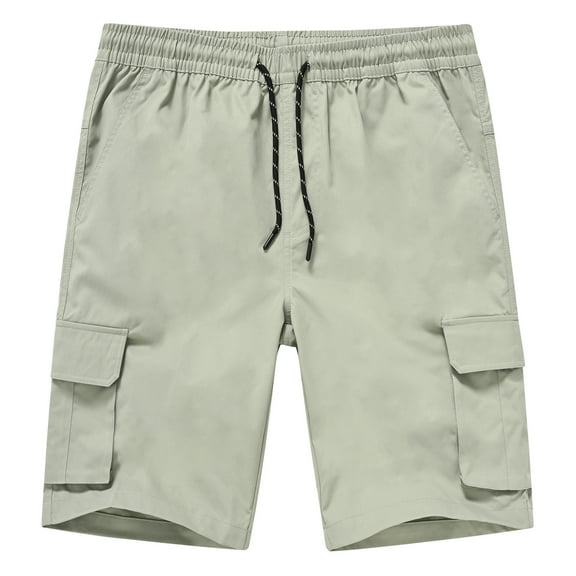 Satankud Mens Casual Cargo Shorts Classic Drawstring Stretch Hiking Beach Shorts Twill Chino Short with 6 Pockets Grey green Size 36