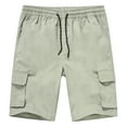 thumbnail image 1 of Satankud Mens Casual Cargo Shorts Classic Drawstring Stretch Hiking Beach Shorts Twill Chino Short with 6 Pockets Grey green Size 40, 1 of 8
