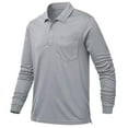 thumbnail image 1 of Satankud Mens Golf Shirt Long Sleeve 3 Button Moisture Wicking Dry Fit Solid Casual Golf Polo Shirts for Men Light Gray S, 1 of 8