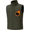 thumbnail image 1 of Satankud Mens Lightweight Softshell Vest Windproof Sleeveless Outerwear Zip Up Jacket Fleece Lined Waterproof Vest Outerwear for Running Hiking Travel Army-S, 1 of 10