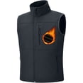 thumbnail image 1 of Muvtei Mens Lightweight Softshell Vest Windproof Sleeveless Outerwear Zip Up Jacket Fleece Lined Waterproof Vest Outerwear for Running Hiking Travel Grey-L, 1 of 10