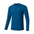 thumbnail image 1 of Satankud Mens Sun Protection UPF 50+ Shirts Long Sleeve Swim Rash Guard Shirt Workout Running Athletic UV Gym Surf Hiking Blue L, 1 of 9