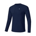 thumbnail image 1 of Muvtei Mens Sun Protection UPF 50+ Shirts Long Sleeve Swim Rash Guard Shirt Workout Running Athletic UV Gym Surf Hiking Navy Blue L, 1 of 10