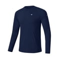 thumbnail image 1 of Satankud Mens Sun Protection UPF 50+ Shirts Long Sleeve Swim Rash Guard Shirt Workout Running Athletic UV Gym Surf Hiking Navy Blue L, 1 of 10