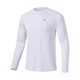 thumbnail image 1 of Muvtei Mens Sun Protection UPF 50+ Shirts Long Sleeve Swim Rash Guard Shirt Workout Running Athletic UV Gym Surf Hiking White XL, 1 of 10