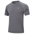 thumbnail image 1 of Muvtei Mens Sun Protection UPF 50+ Moisture Wicking Short Sleeve Shirts Workout Rash Guard Swim Shirts Running Athletic Gym Surf Hiking Dark Grey-L, 1 of 11