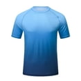 thumbnail image 1 of Satankud Mens Swim Shirts UPF 50+ Sun Protection Quick Dry SPF Rash Guard Outdoor Beach Fishing T Shirt Gradient Blue S, 1 of 6