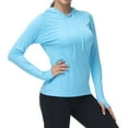 thumbnail image 1 of Satankud Women's Long Sleeve Hoodie UPF 50+ Sun Protection UV Hoodie Tops Rashguard with Thumb Hole for Yoga Hiking Sports Tops Sky Blue M, 1 of 9