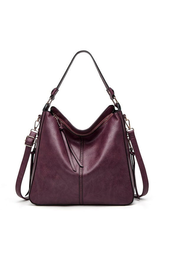 Satchel Purses and Handbags for Women Shoulder Tote Bags Wallets，Dark Purple