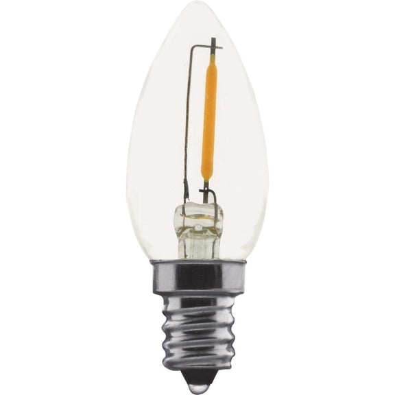 Satco S11308 7W Equivalent C7 Candelabra Base 2700K Clear LED Bulb - pack of 2