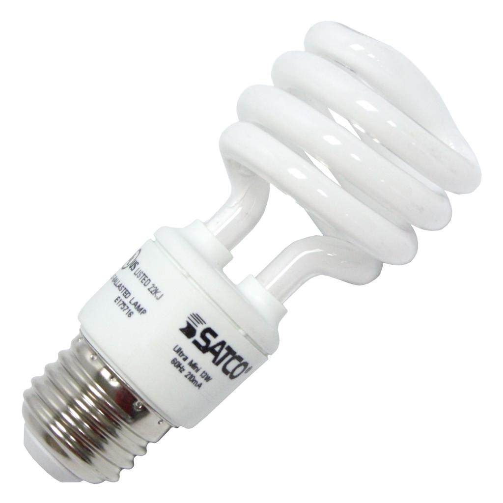 Satco 07411 - 13T2/27/230V S7411 Twist Medium Screw Base Compact Fluorescent Light Bulb - image 1 of 3