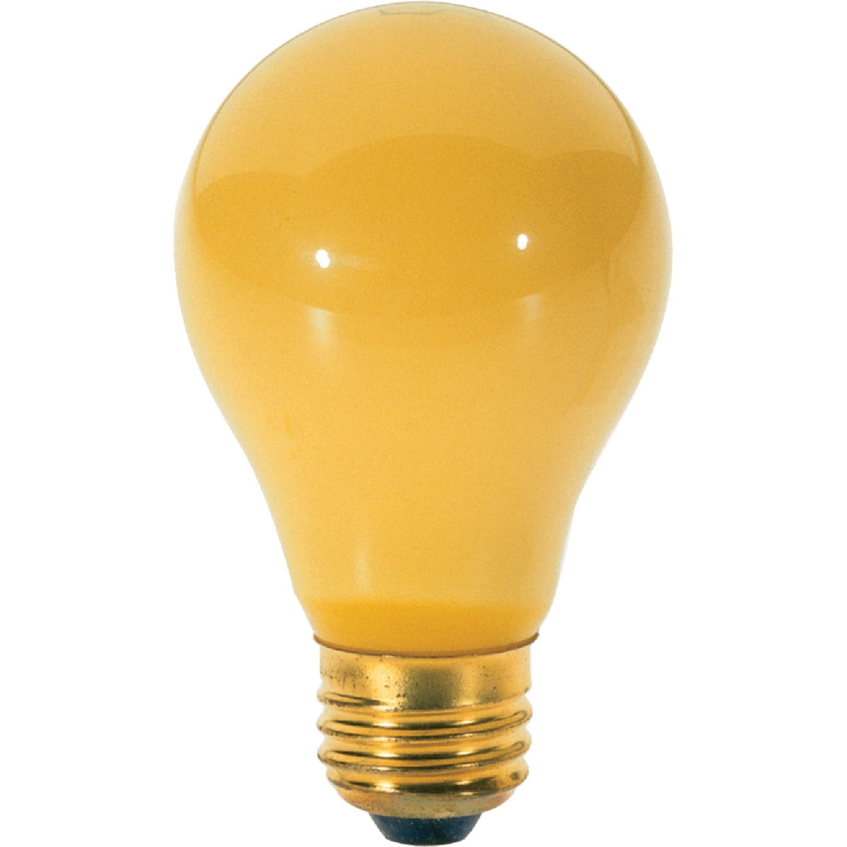 Satco 100A/Bug Incandescent General Service, 100W E26 A19, Yellow Bulb [Pack of 24] — Residential Use, Standard Application