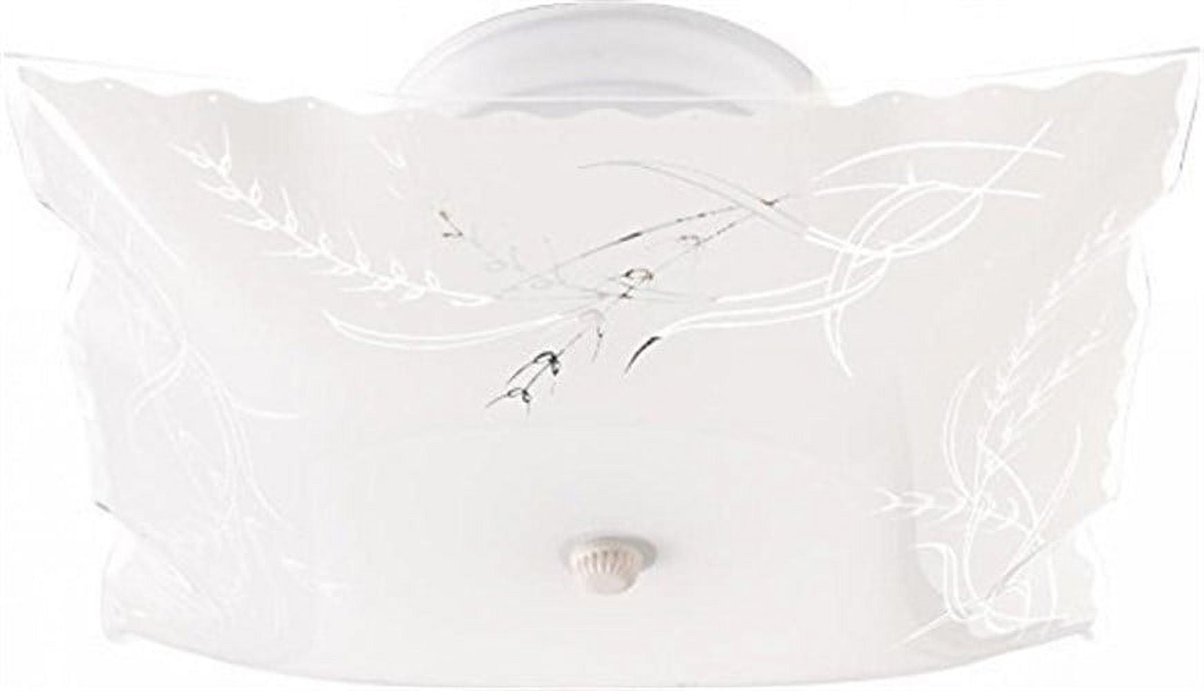 Satco 12” Square Wheat Flush Mount Light with Glass Shade