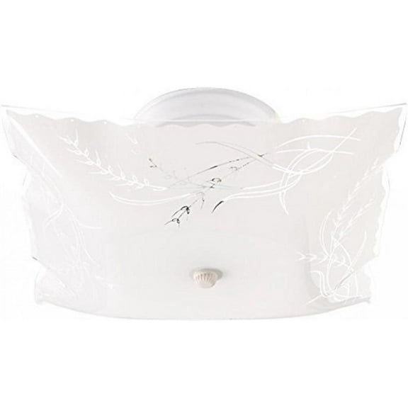 Satco 12” Square Wheat Flush Mount Light with Glass Shade