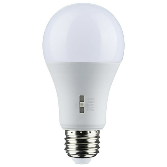Satco 12 Watt A19 LED - Medium Base - CCT Selectable - 120 Volt - White Finish