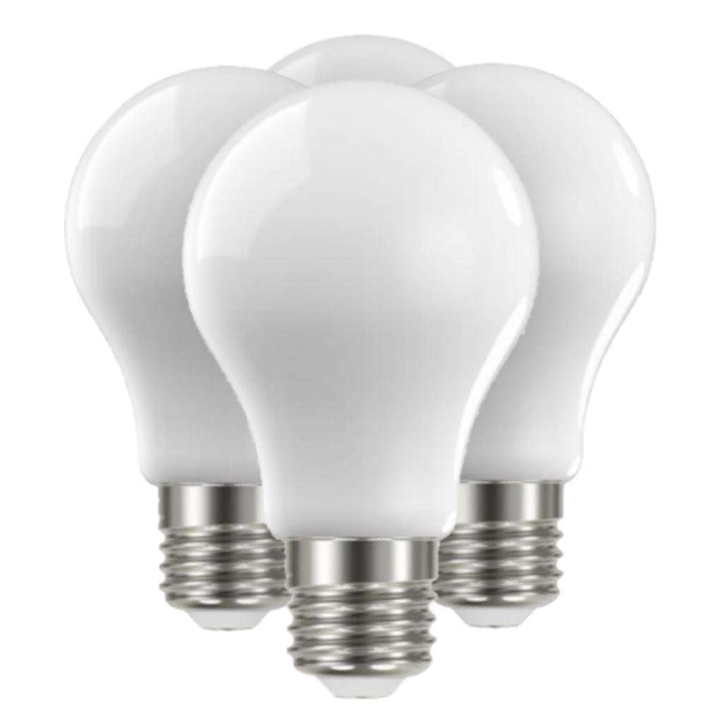 Satco 13.5W A-Line LED Light Bulb, 100W Equivalent, Warm White, 4-Pack