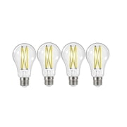 Satco Nuvo 100W Equivalent Warm White A19 Medium Clear LED Light Bulb 4-Pack