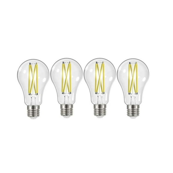 Satco Nuvo 100W Equivalent Warm White A19 Medium Clear LED Light Bulb (4-Pack)
