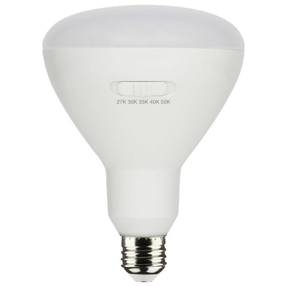 Satco 13 Watt BR40 LED - Medium Base - CCT Selectable - White Finish - 90 CRI