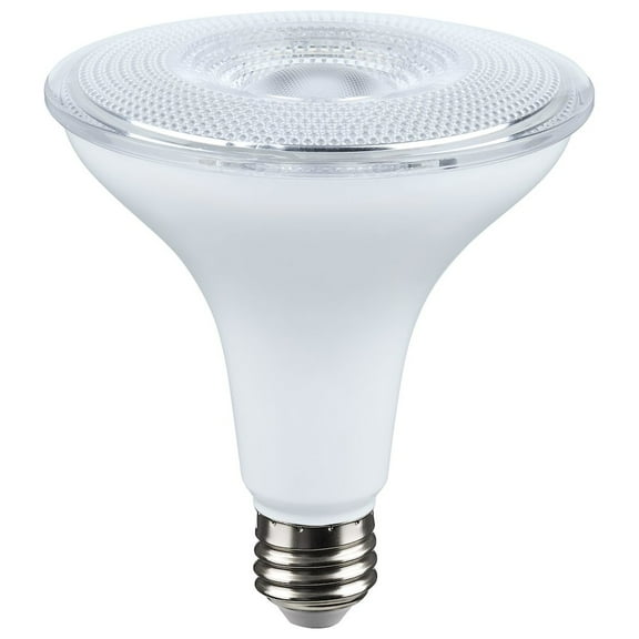 Satco 14 Watt Dusk to Dawn LED - PAR38 - 5000K - Medium Base - White Finish - 120 Volt