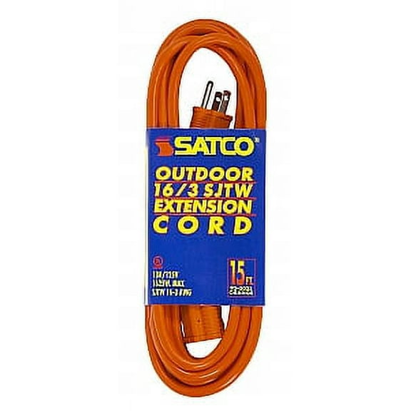 Satco 15 FT Orange Outdoor Extension Cord