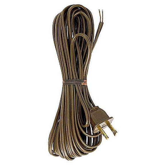 Satco 18/2 SPT-1-105 Degree C Molded Plug Tinned Tips 3/4in Strip with 2in Slit 20 Ft Brown