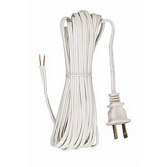 Satco 18/2 SPT-1-105 Degree C Molded Plug Tinned Tips 3/4in Strip with 2in Slit 20 Ft White