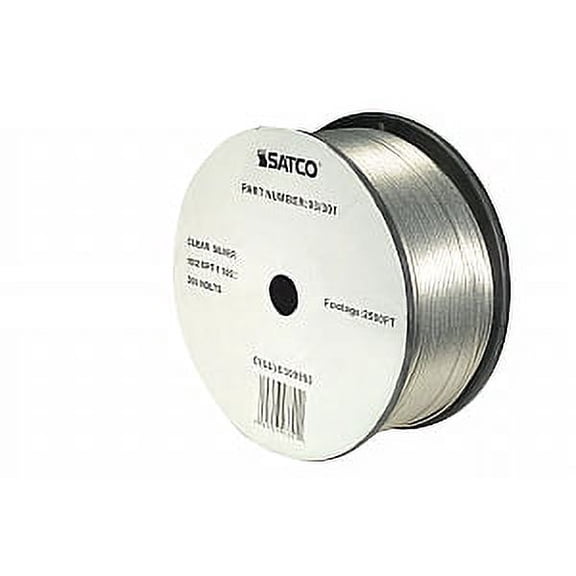 Satco 18/2 SPT-1 105 Degree C Wire 2500 Ft Reel Clear Silver
