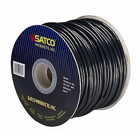 Satco 18/3 SVT 105 Degree C Pulley Cord 250 Ft Spool Black