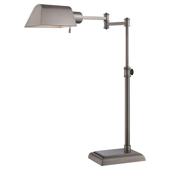 Satco 23 inch Vintage Desk Lamp with Adjustable height - Antique Nickel