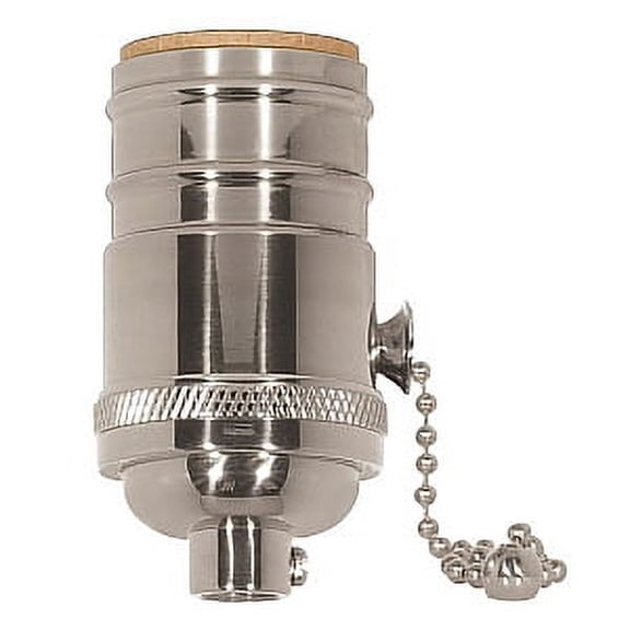 Satco 3 Piece Stamped Solid Brass 3 On Off Pull Chain Socket
