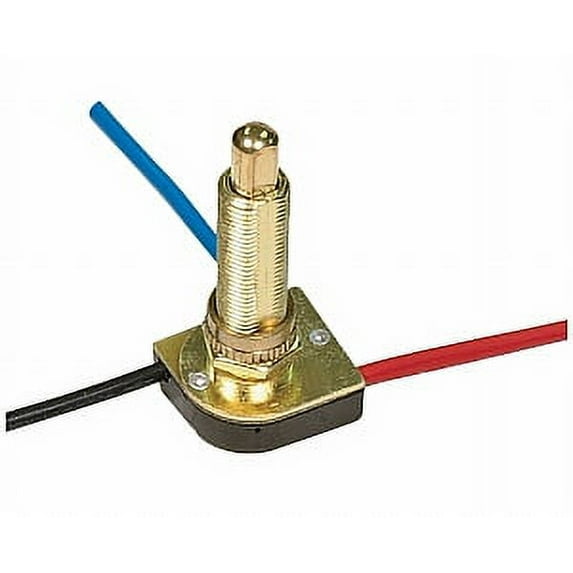 Satco 3-Way Metal Push Switch Metal Bushing 2 Circuit 4 Position Rated 6A-125V 3A-250V Brass