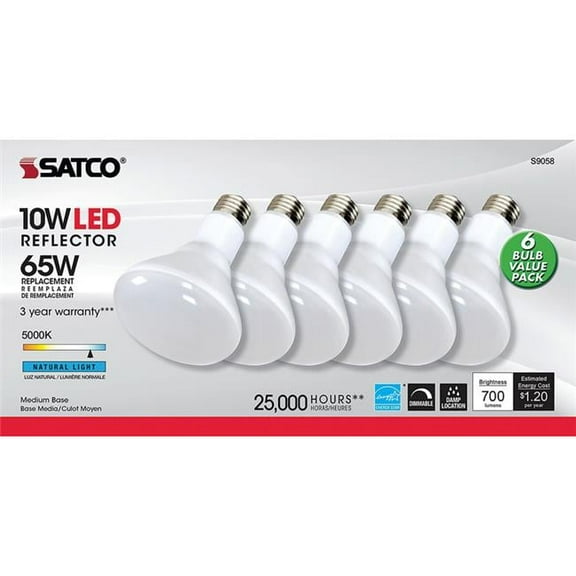 Satco 3006746 65W Nuvo Br30 E26 Natural Equivalence LED Bulb Light - Medium - Pack of 6