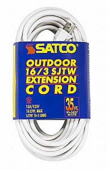 Satco 35 FT Outdoor White Extension Cord