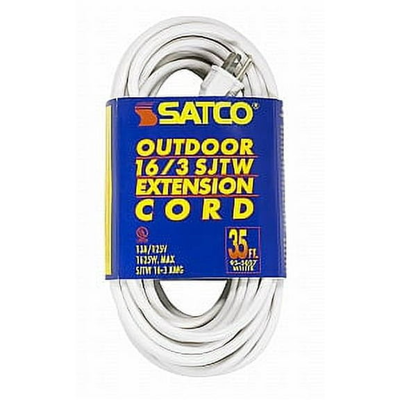 Satco 35 FT Outdoor White Extension Cord