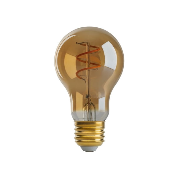 Satco Antique Spiral LED Filament 4w A19 2000k Dimmable E26 Amber Vintage Bulb