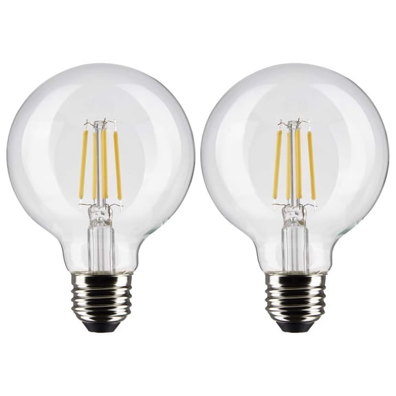 2Pk - Satco 4.5w G25 Globe Filament LED 3000K Medium Base Dimmable - 40w equiv