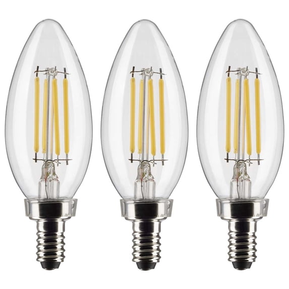 Satco 20673 - 4B11/LED/927/CL/120V/E12/3PK S21366 Decorative Chandelier Antique Filament LED Light Bulb