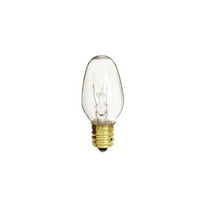 Satco S4724 - 4 watt C7 Incandescent; Clear; 3000 average rated hours; 16 lumens; Candelabra base; 120 volts; 4/Card