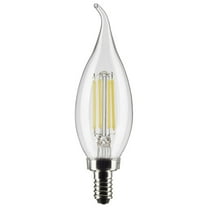Satco 4 Watt CA10 LED - Clear - Candelabra base - 90 CRI - 5000K - 120 Volt