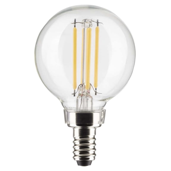 Satco 4w G16.5 Globe Filament LED 3000K Candelabra Base Dimmable - 40w equiv