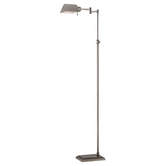Satco 44 inch Vintage Antique Nickel Adjustable Height Floor Lamp